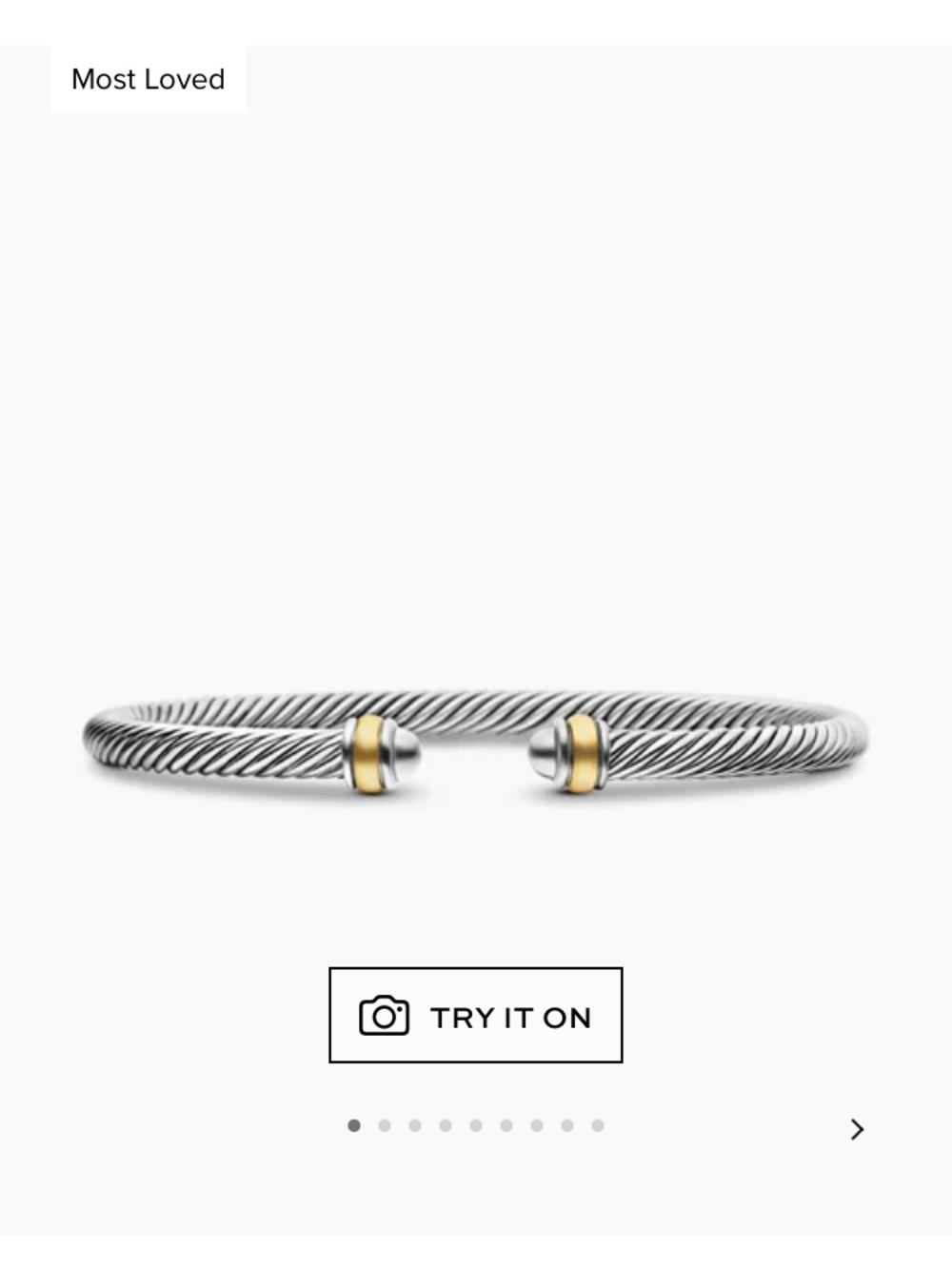 David Yurman Cable Bracelet in Sterling Silver with 14k Gold Accents